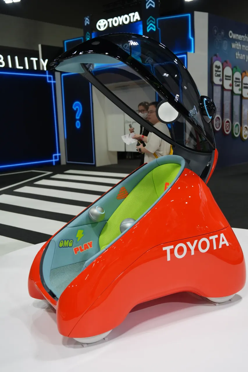 Toyota concept kart on the exhibition floor