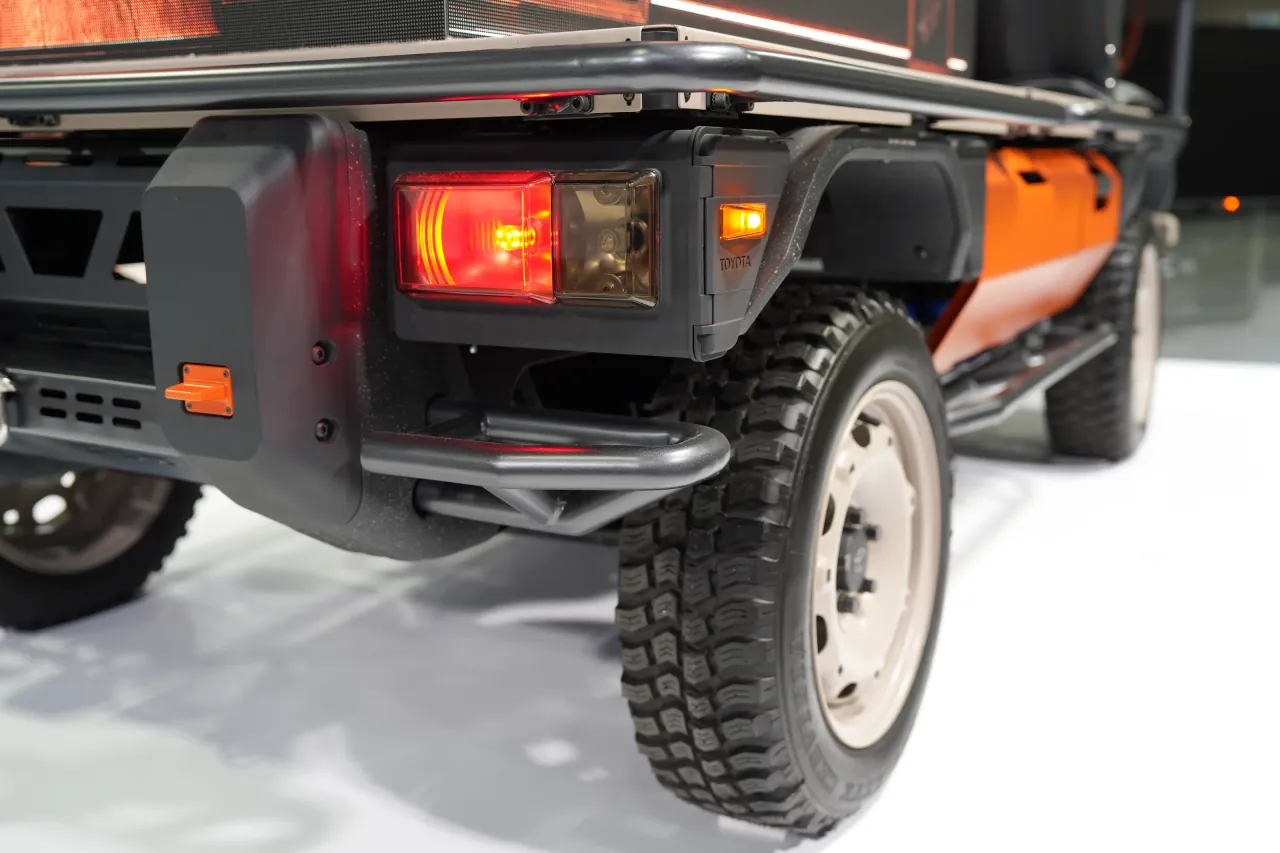 Rear quarter and tail-light detail of an off-road build